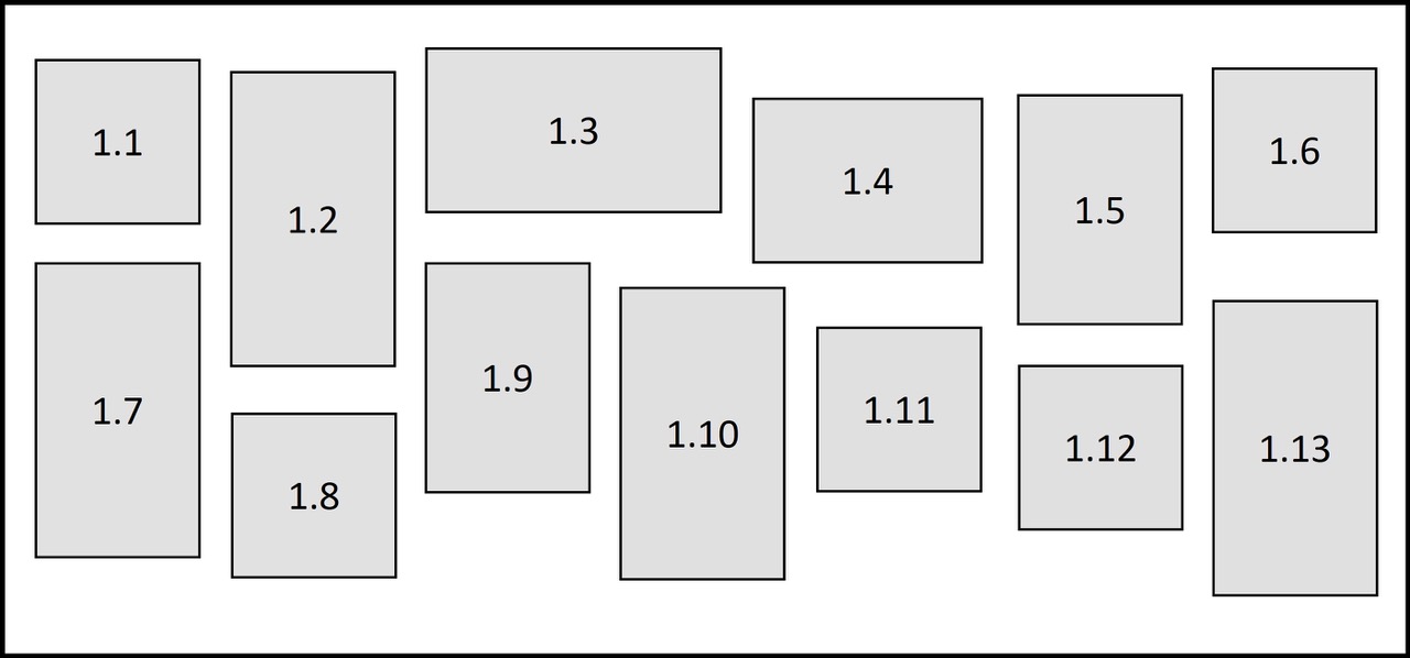 A plan of images hanging in a gallery
