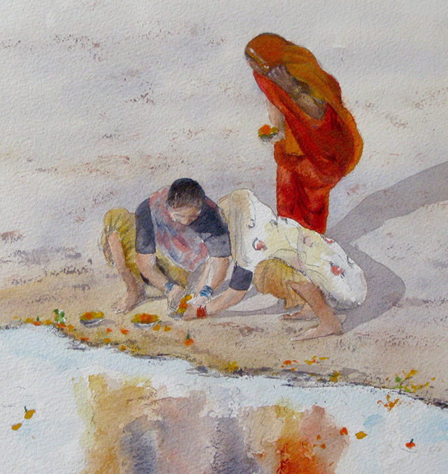 Preparing for the Arti, Varanasi